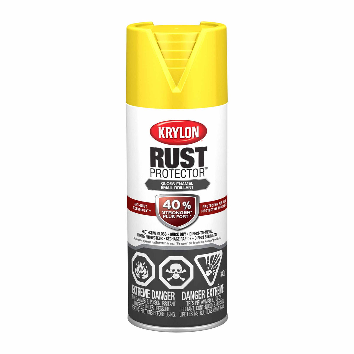 Krylon Rust Protector aérosol émail brillant jaune, 340 g