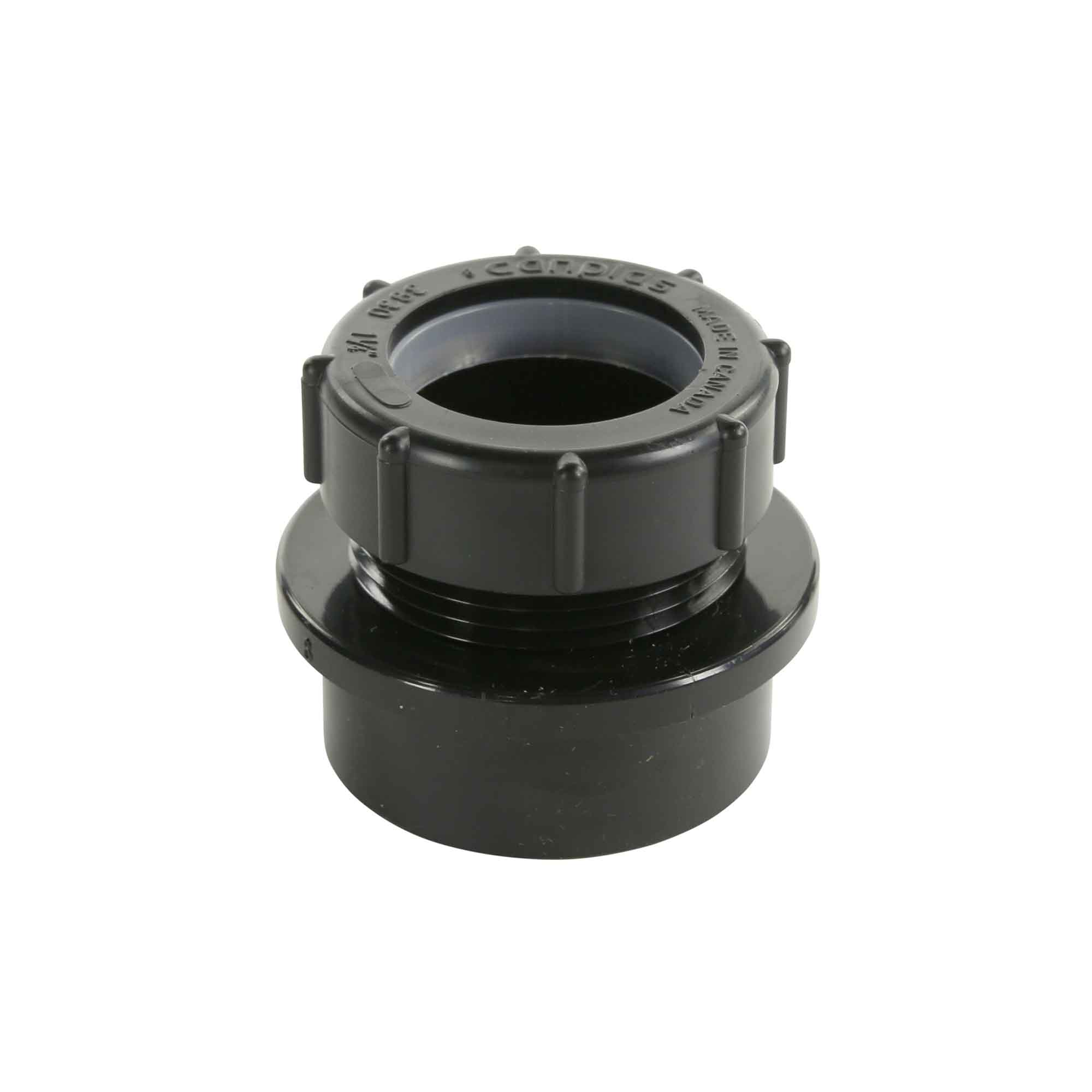 Adaptateur de siphon mâle ABS-DWV «mâle x écrou plastique», 1-1/2" x 1-1/4"  