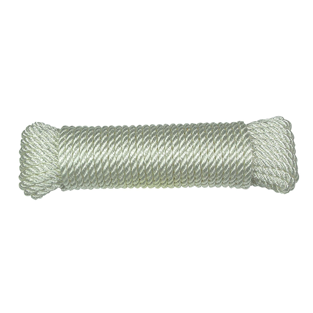 Corde en nylon à 3 brins de 1/4&#39;&#39;, blanche - 100&#39;