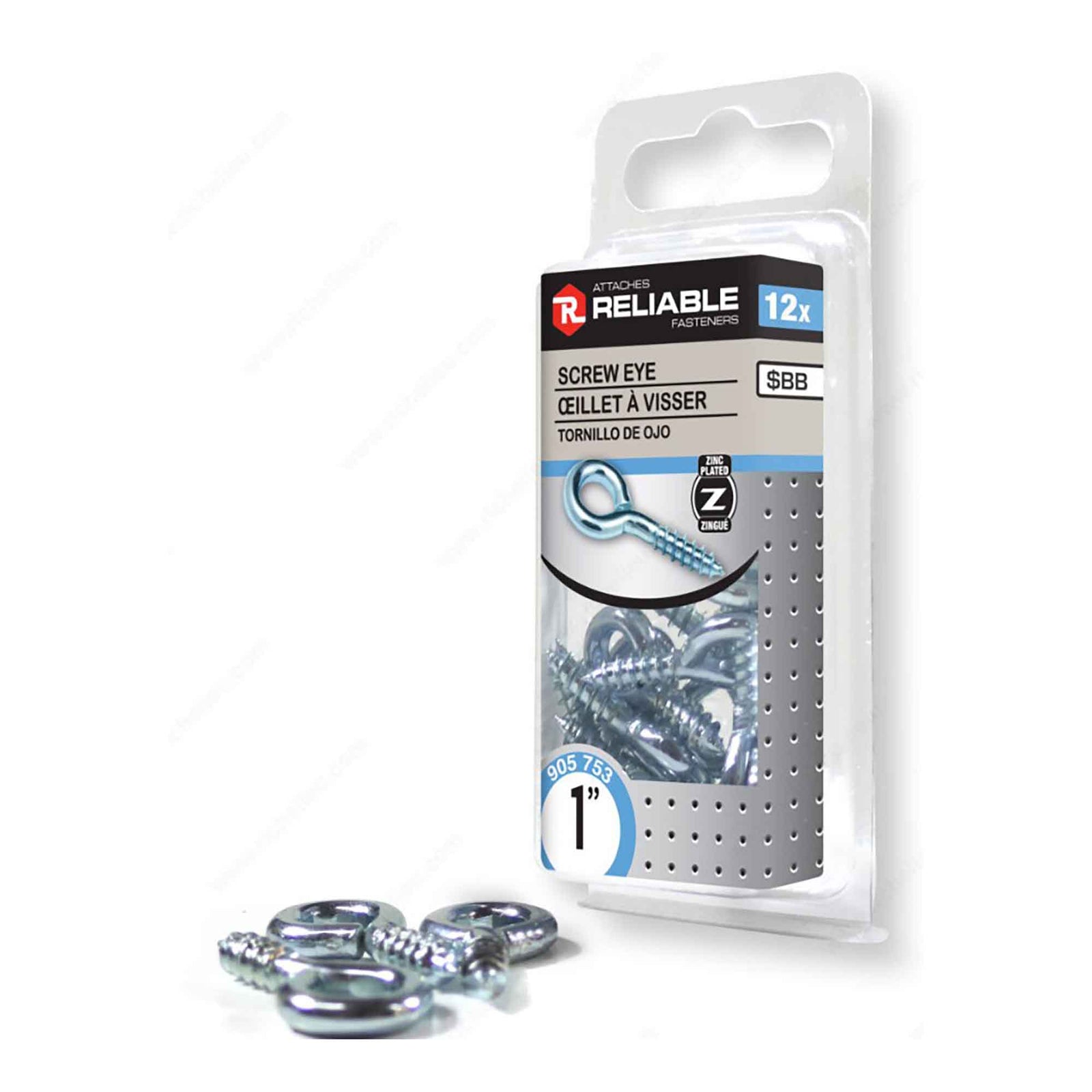 Oeillet à visser, 1/8" x 1" (12 unités)