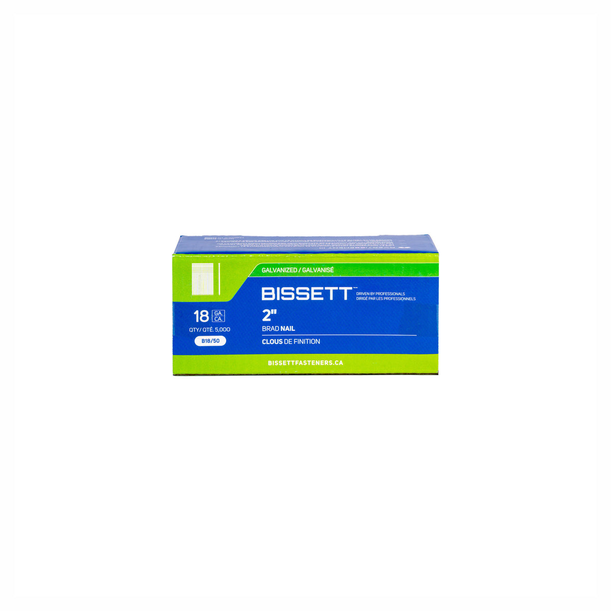 Clous de finition de calibre 18 en acier galvanisé, 2" (5 000 unités)