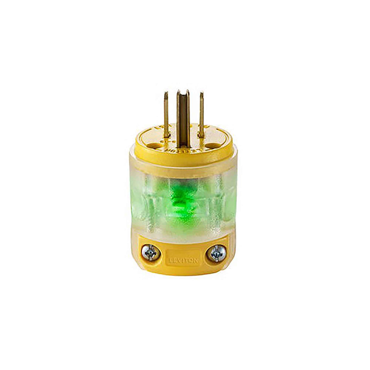 Fiche mâle lumineuse de 15 A / 125 V à 2pôles et 3 fils, jaune