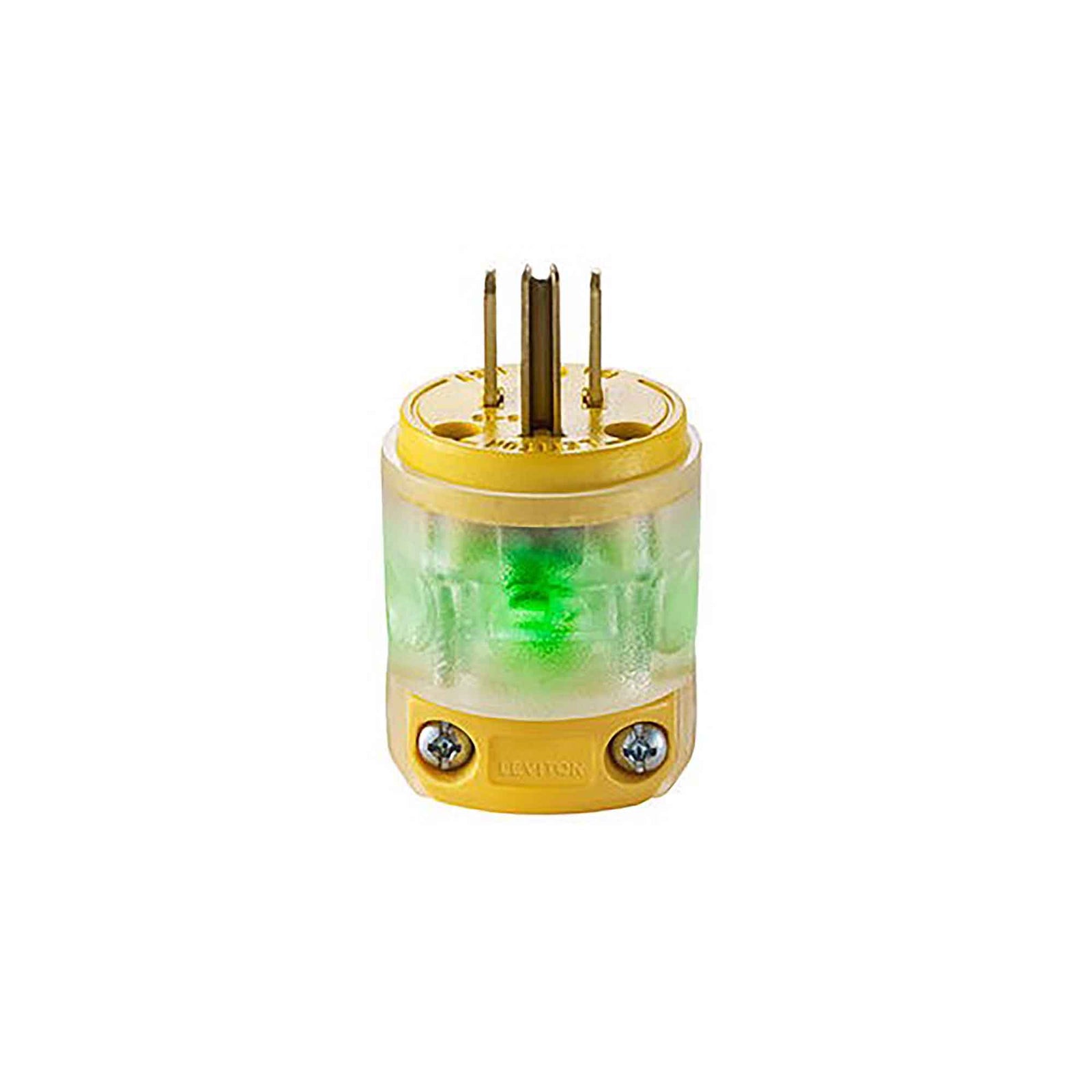 Fiche mâle lumineuse de 15 A / 125 V à 2pôles et 3 fils, jaune