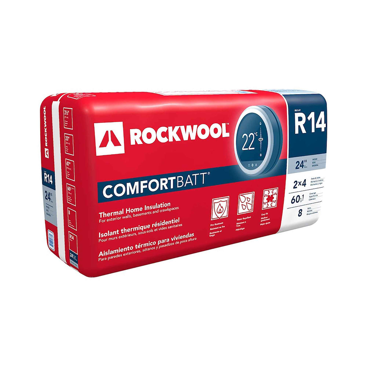 Isolant thermique résidentiel R14 Comfortbatt pour ossatures de bois, 3-1/2" x 23" x 47" (60,1 pi²)