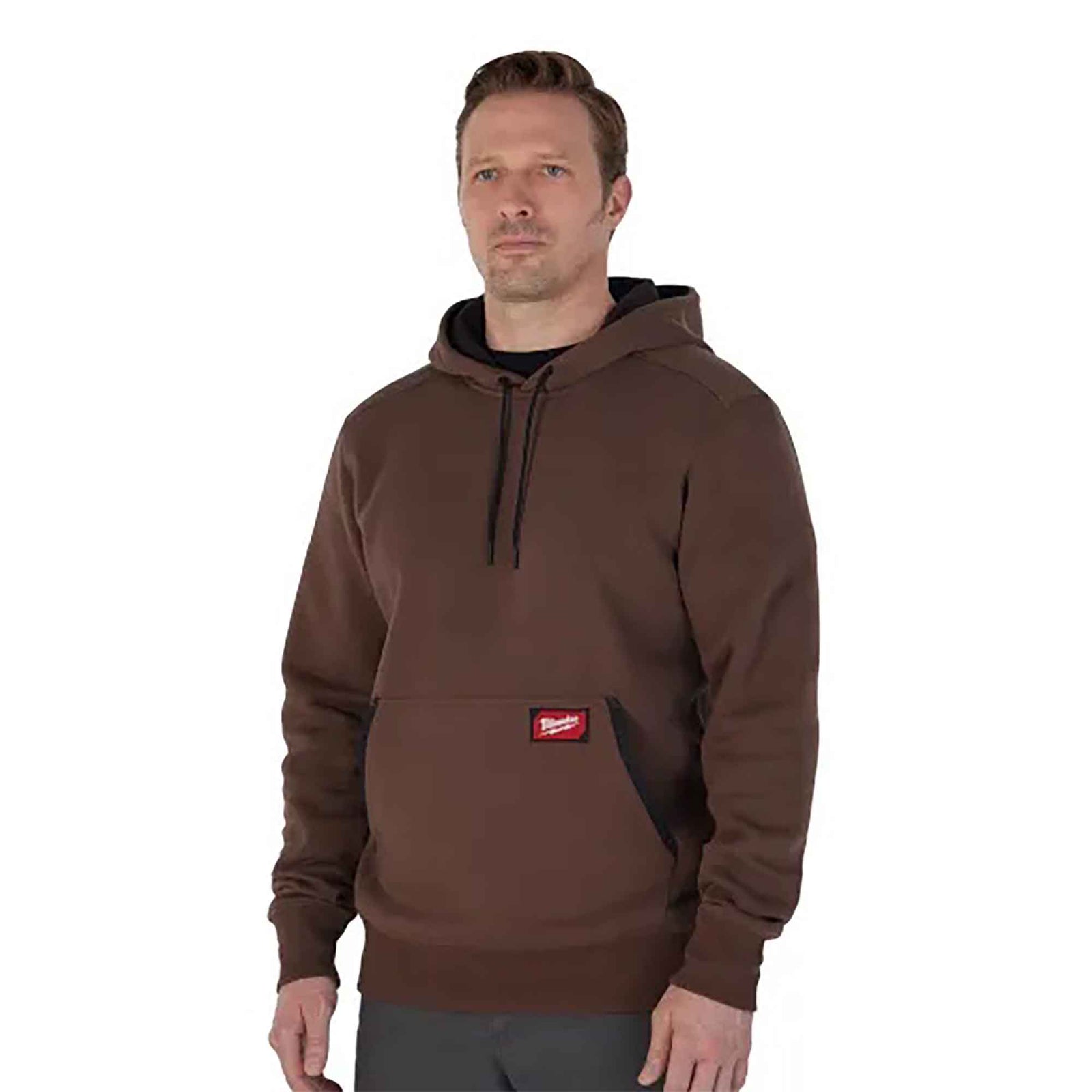 Chandail de travail à capuche FreeFlex pour homme, brun (grand)