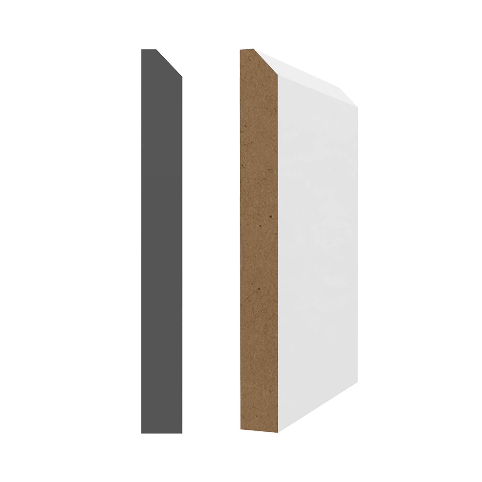 Plinthe en MDF avec apprêt blanc 5/8" x 5-1/2" x 8'