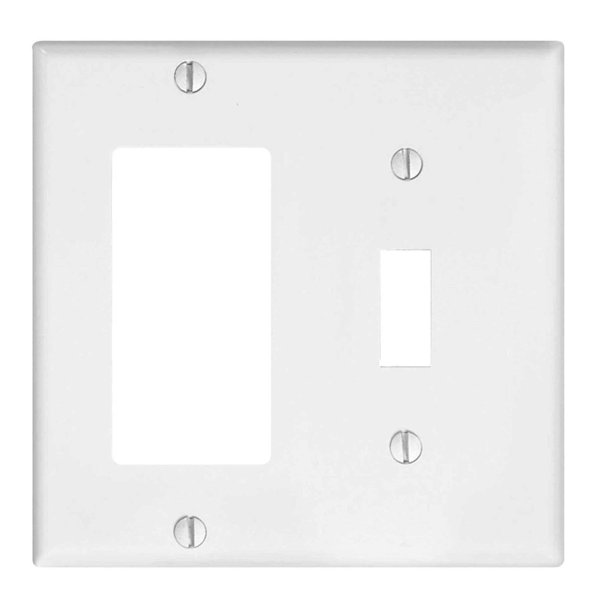 Plaque murale combinée à 2 dispositifs avec 1-Decora et 1-bascule, blanc