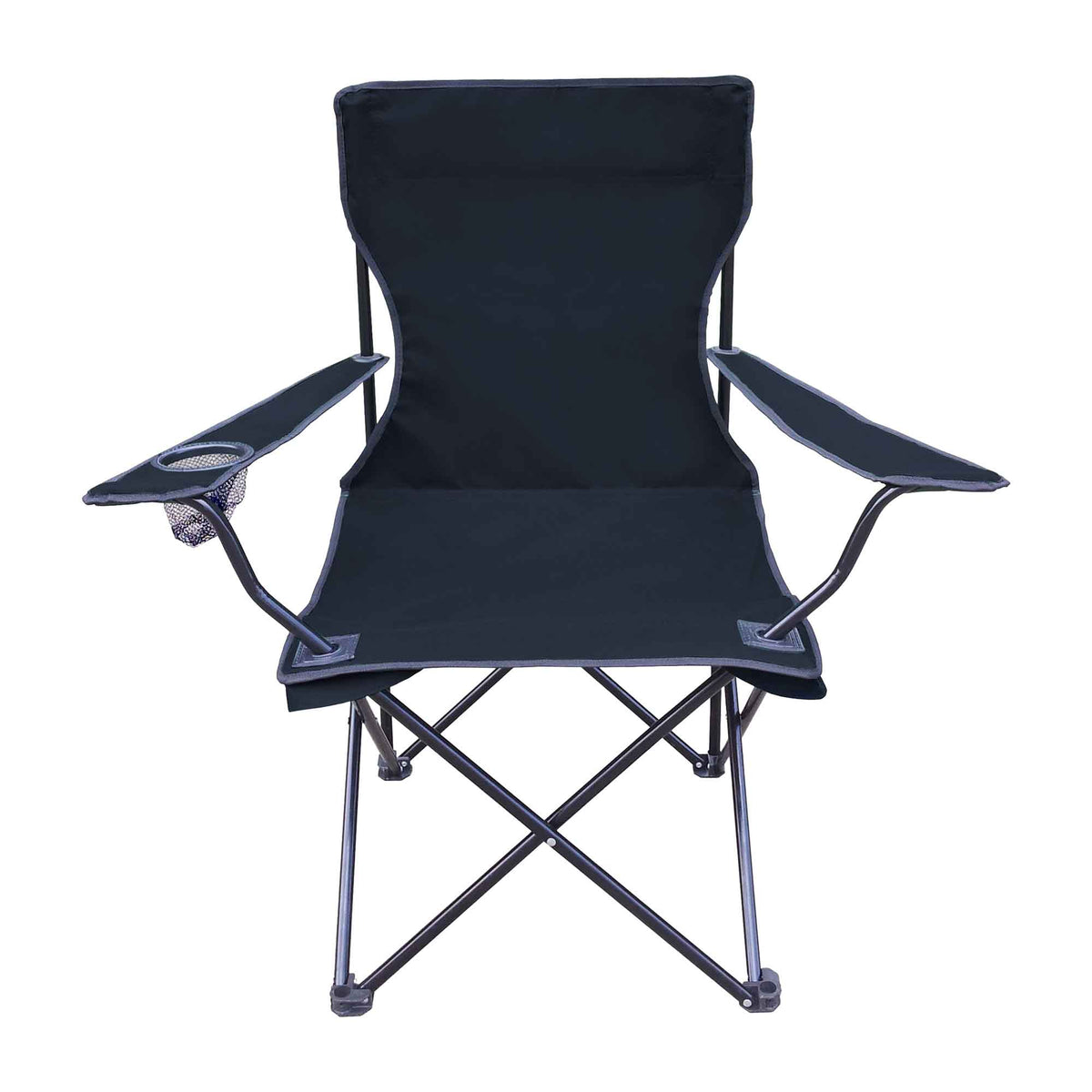 Chaise de camping pliable ARBUTUS, noir jet