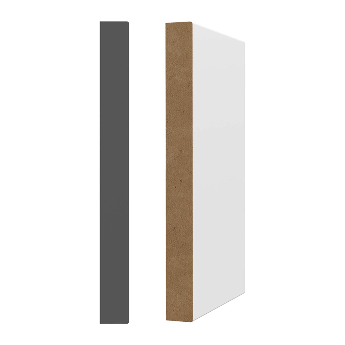 Moulure rectangulaire en MDF avec apprêt blanc 3/4" x 7-1/4" x 8'