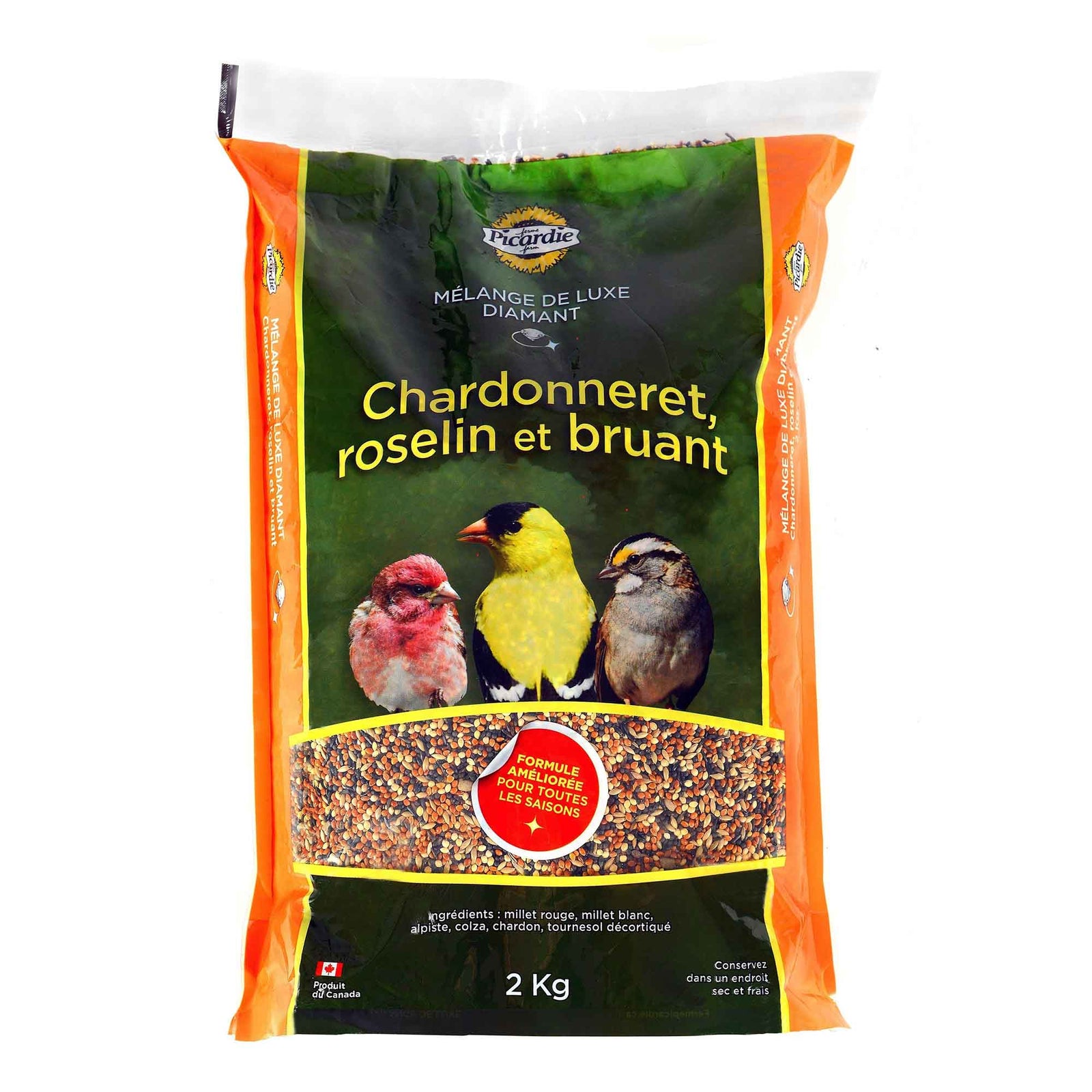 Mélange de luxe pour chardonnerets, roselins et bruants, 2 kg