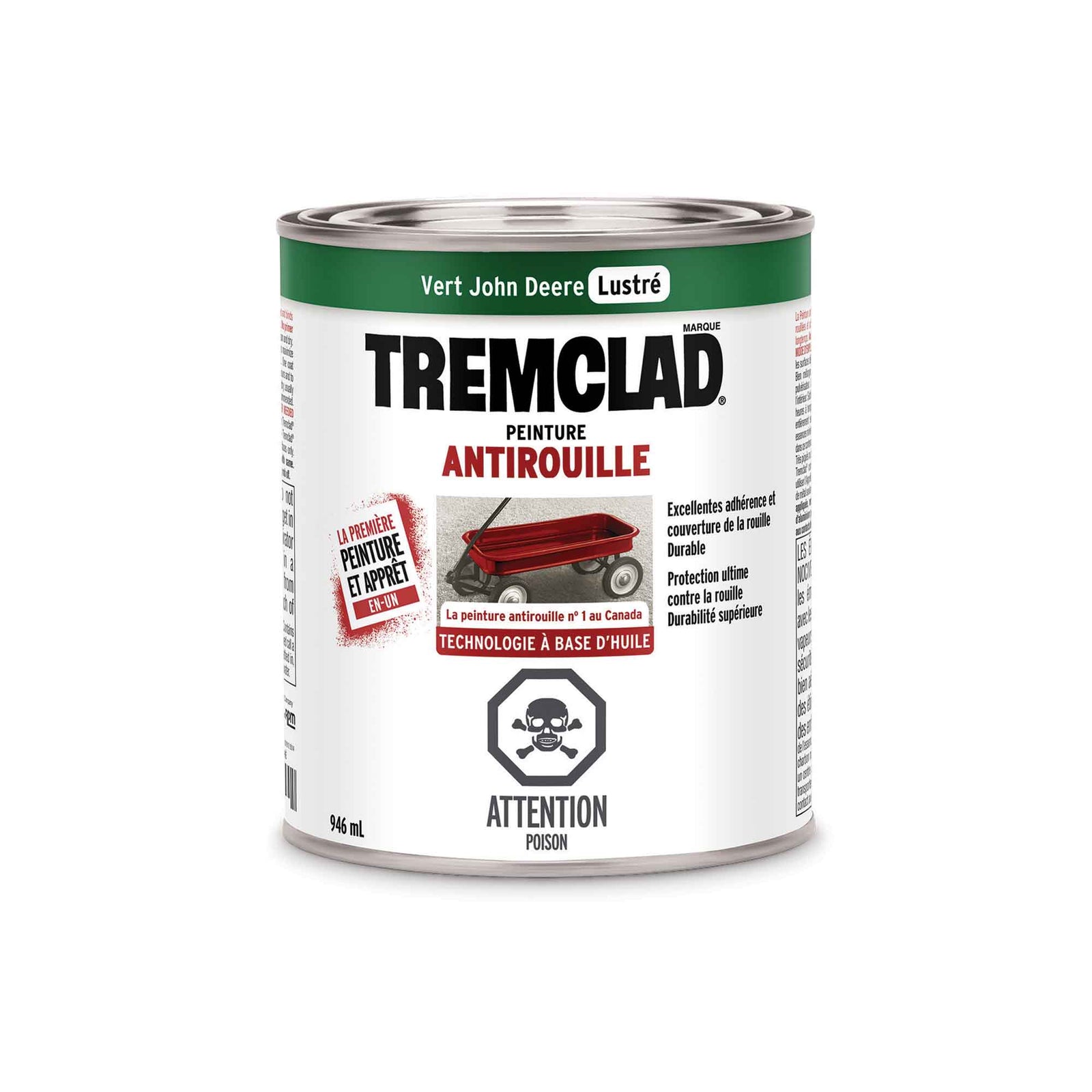 Peinture antirouille à base d'huile vert John Deere lustré, 946 ml