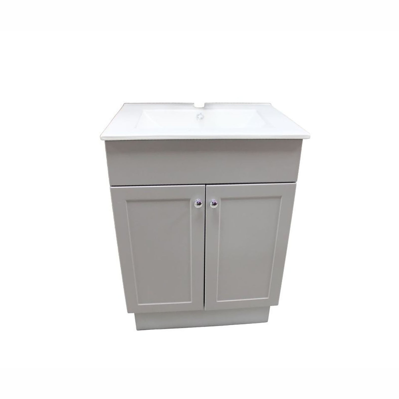 Meuble-lavabo de style Shaker à 2 portes, 24'' (gris)