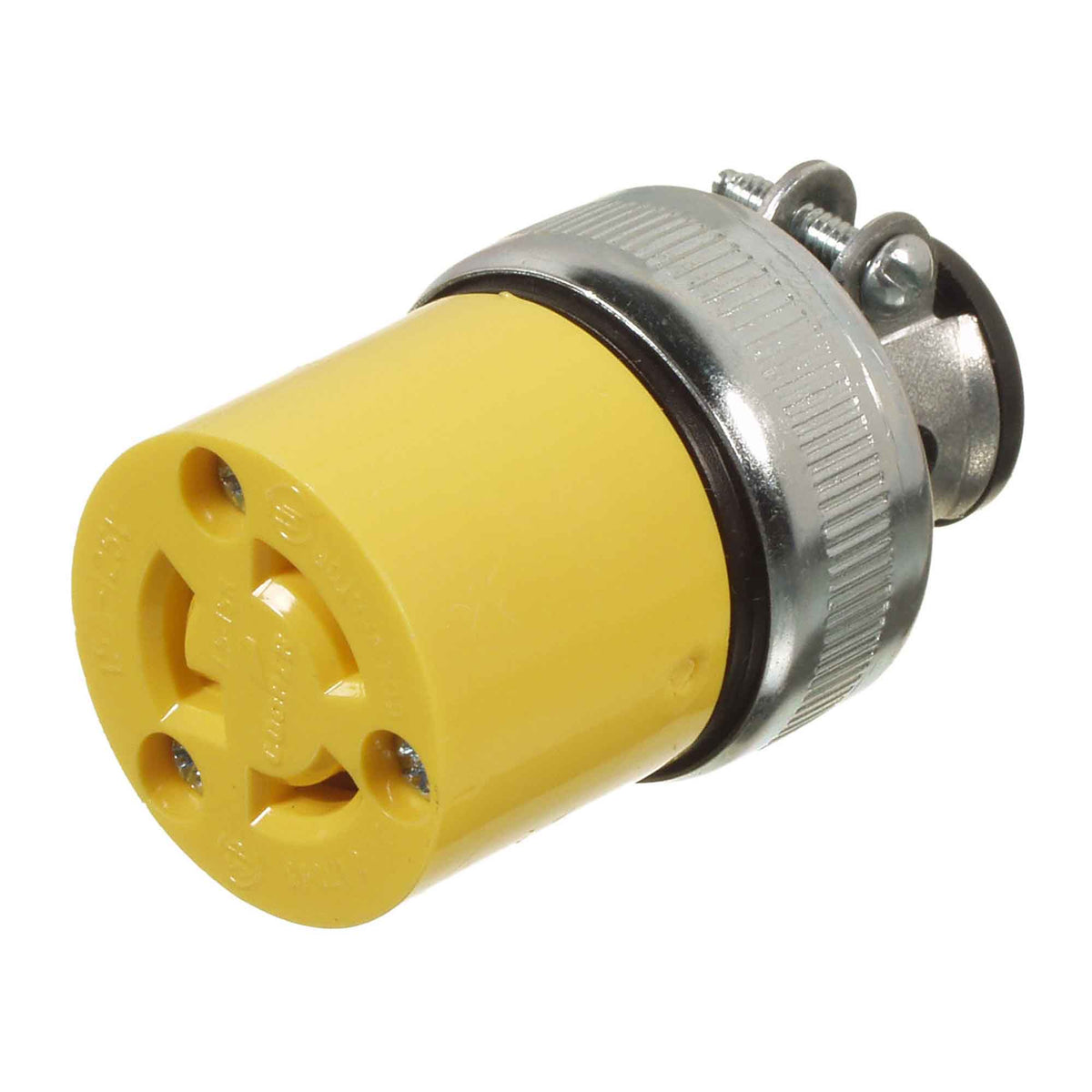 Connecteur verrouillable jaune avec serre câble , 15 A-125 V