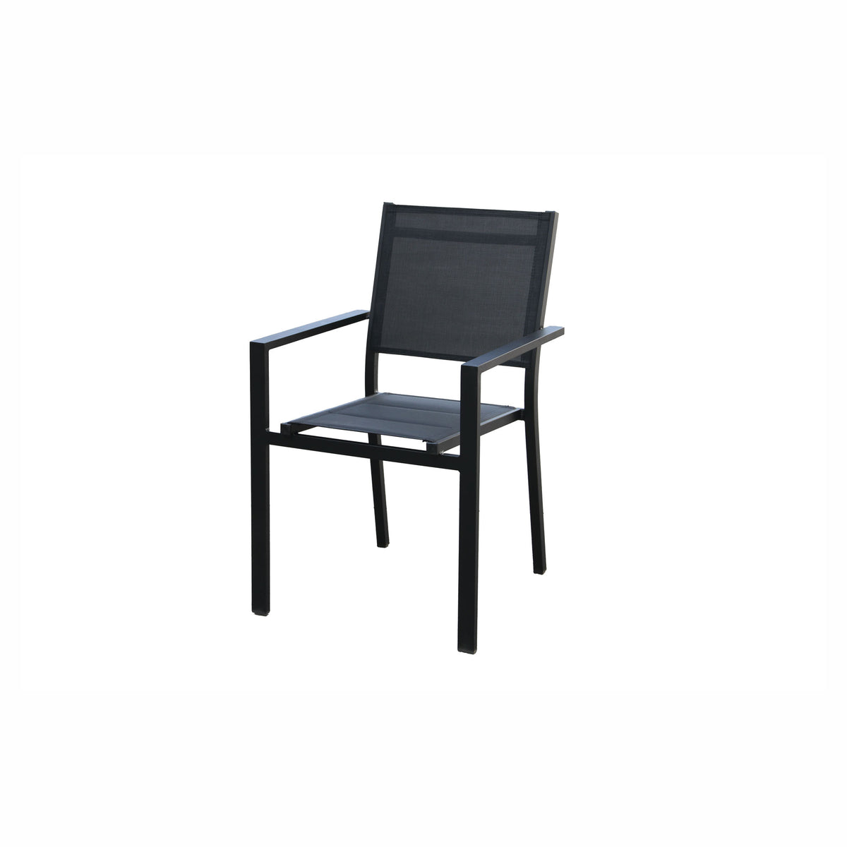 Chaise de terrasse Southport empilable en aluminium, noir
