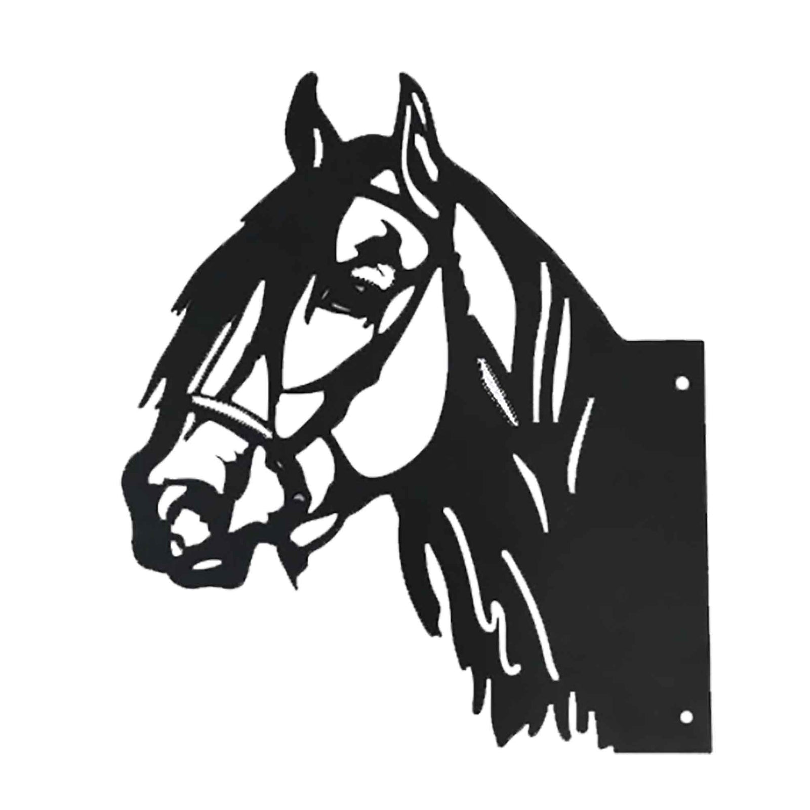 Décoration de cheval pour poteau, noir