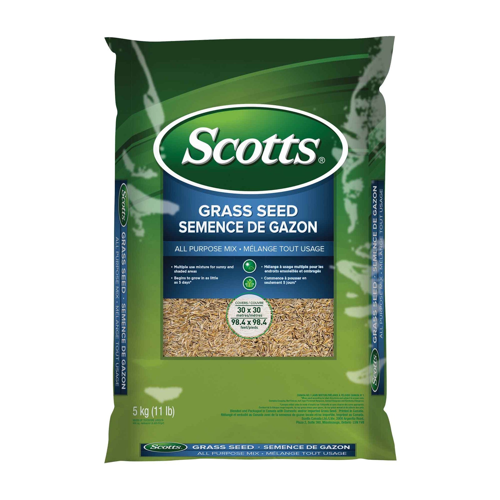 Semence de gazon mélange tout usage, 5 kg 