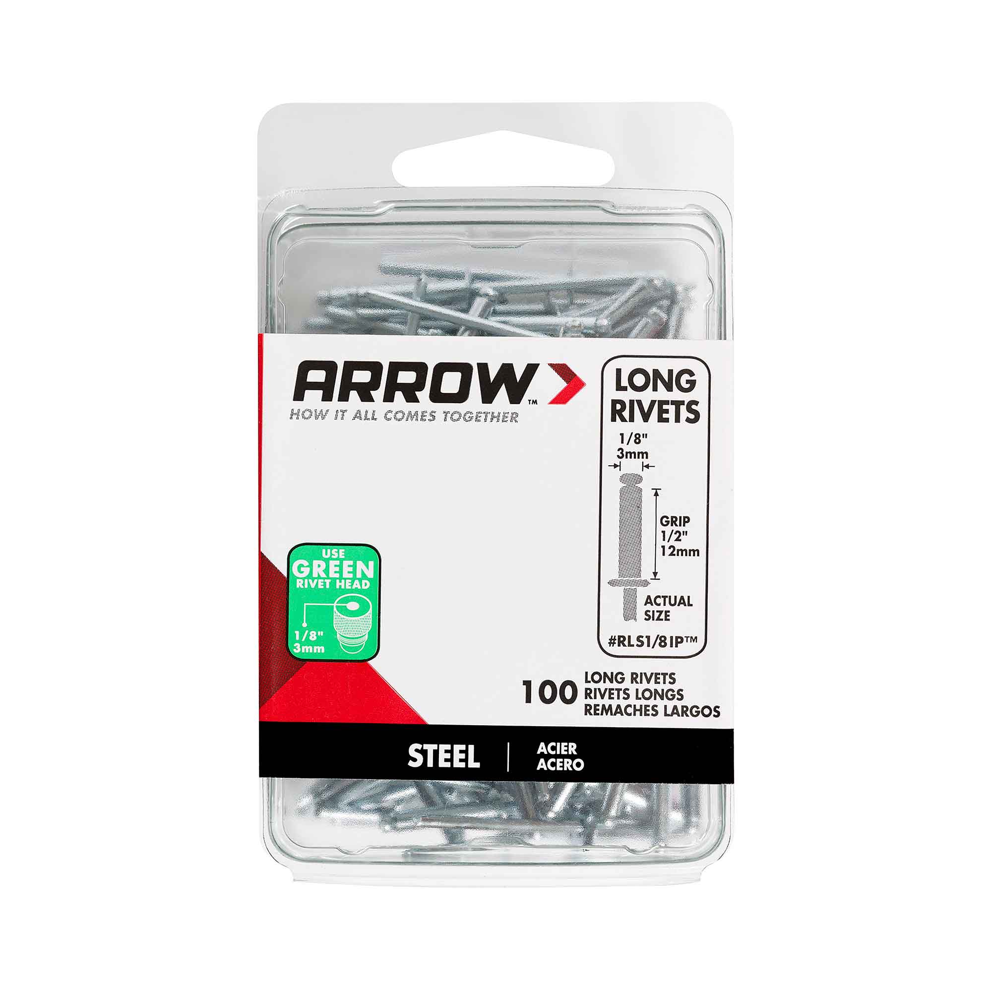 Long Steel Rivet of 1/8