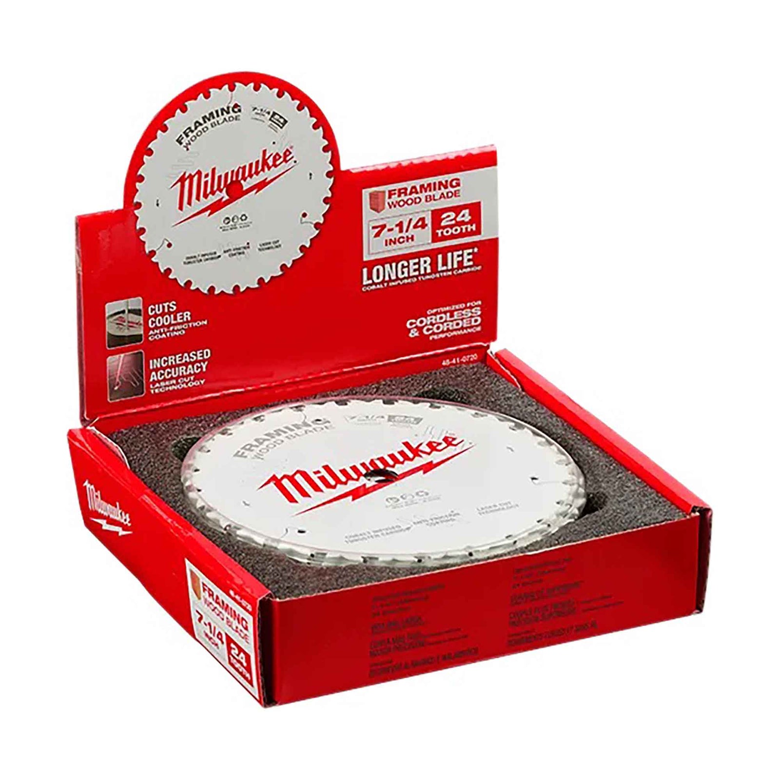 Lame de scie circulaire de 7-1/4" pour charpente, 24 dents 