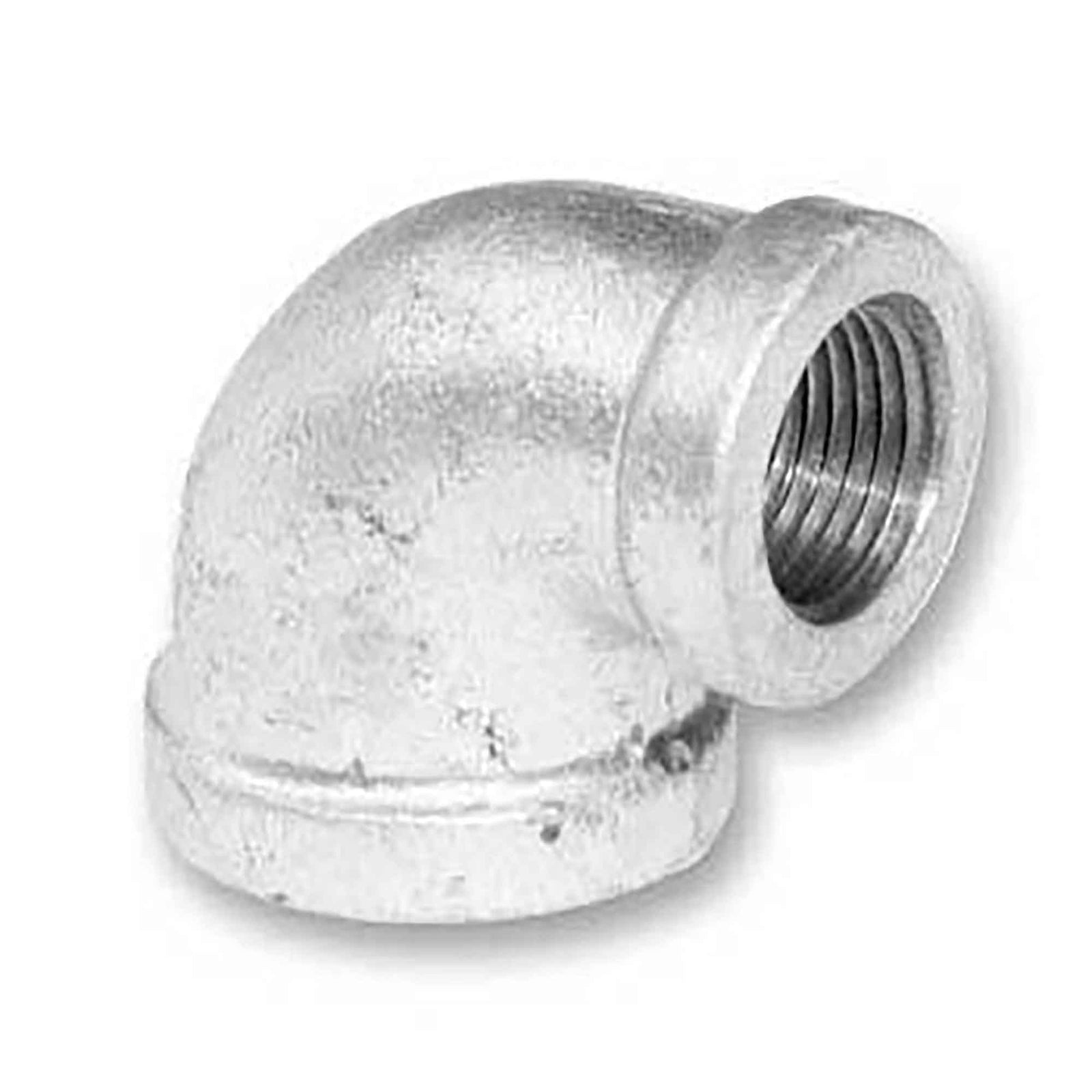 Coude réducteur de 90° en fonte galvanisée, 1-1/4" x 1"