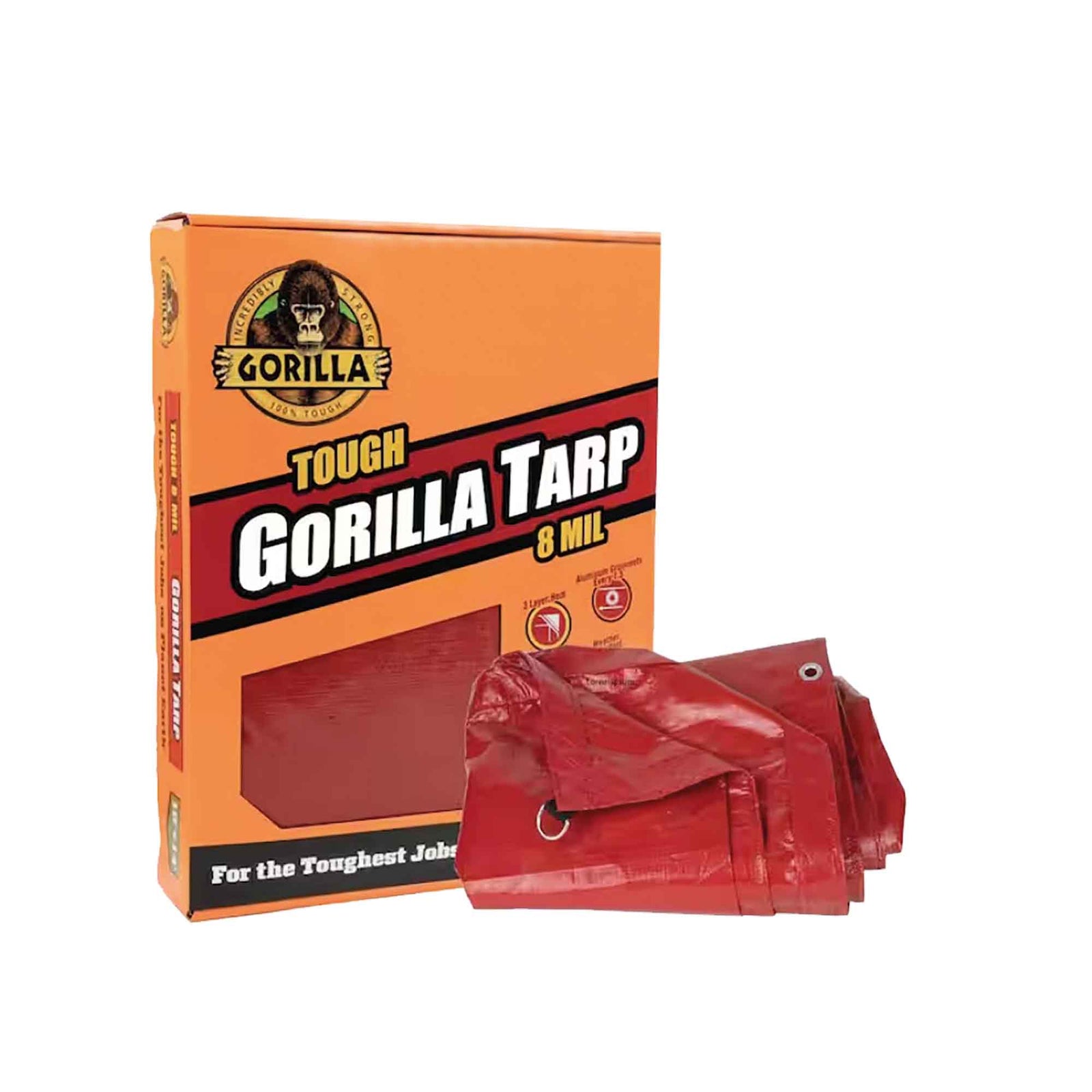 Bâche tout usage rouge et solide Gorilla, 10' x 14'