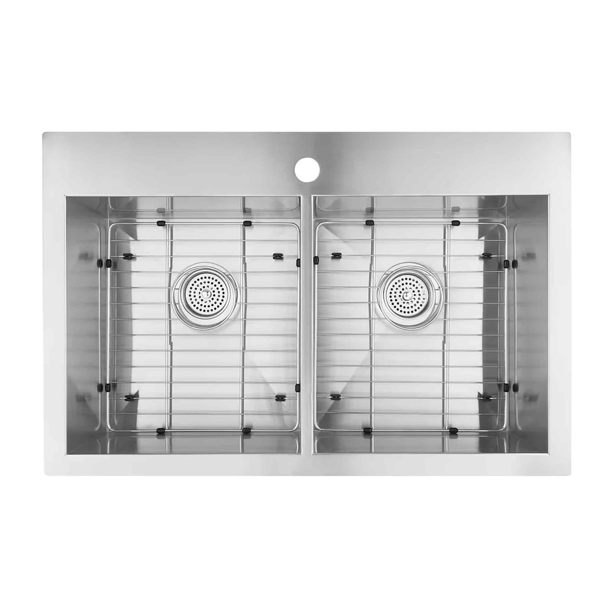 Évier à cuve double en acier inoxydable Balnea de 31,26'' x 20,47'' x 8,66'', installation par-dessus ou par-dessous