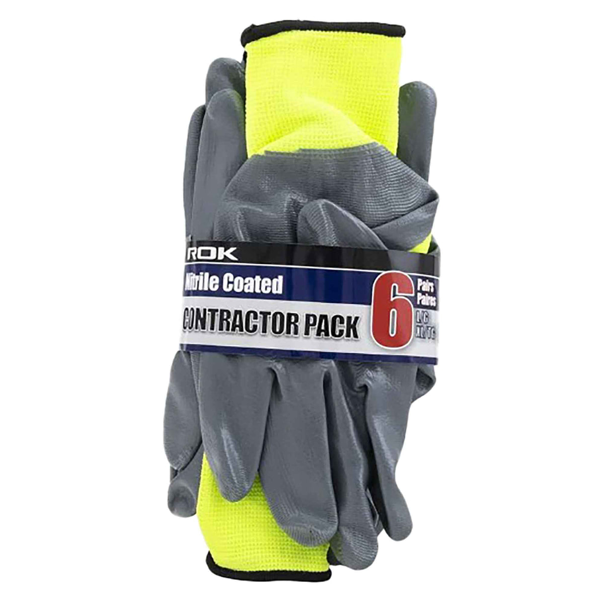 Gants enduits de nitrile, T-grand (6 paires)