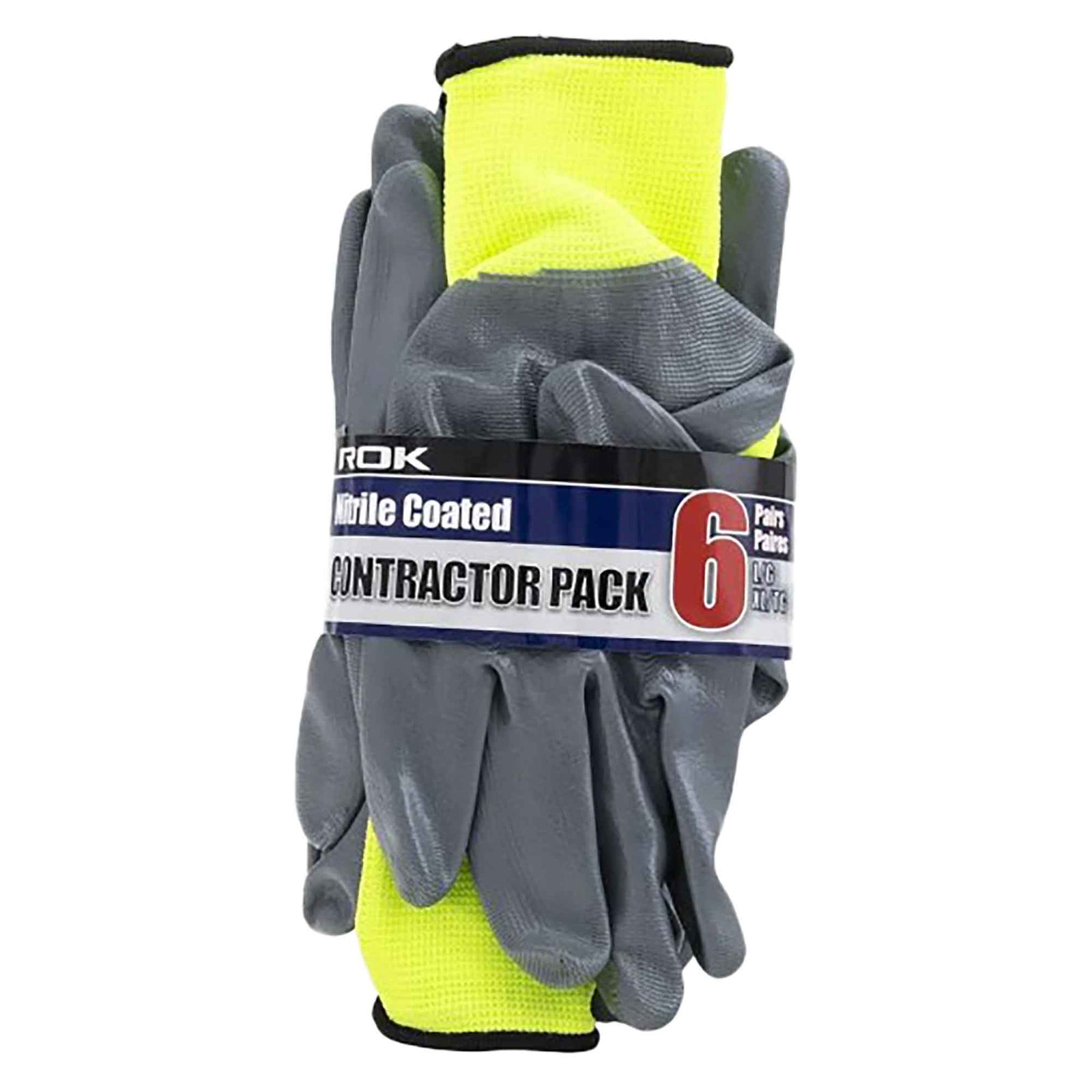 Gants enduits de nitrile, T-grand (6 paires)