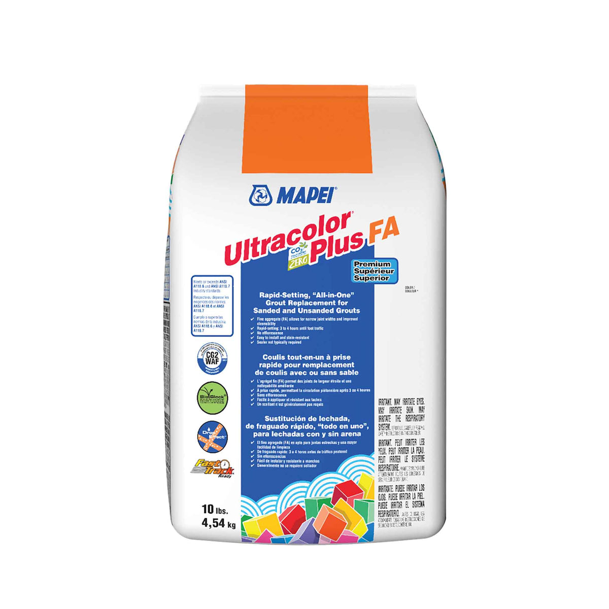 Coulis tout-en-un à prise rapide pour remplacement de coulis avec ou sans sable Ultracolor Plus FA de 10 lb, avalanche #38