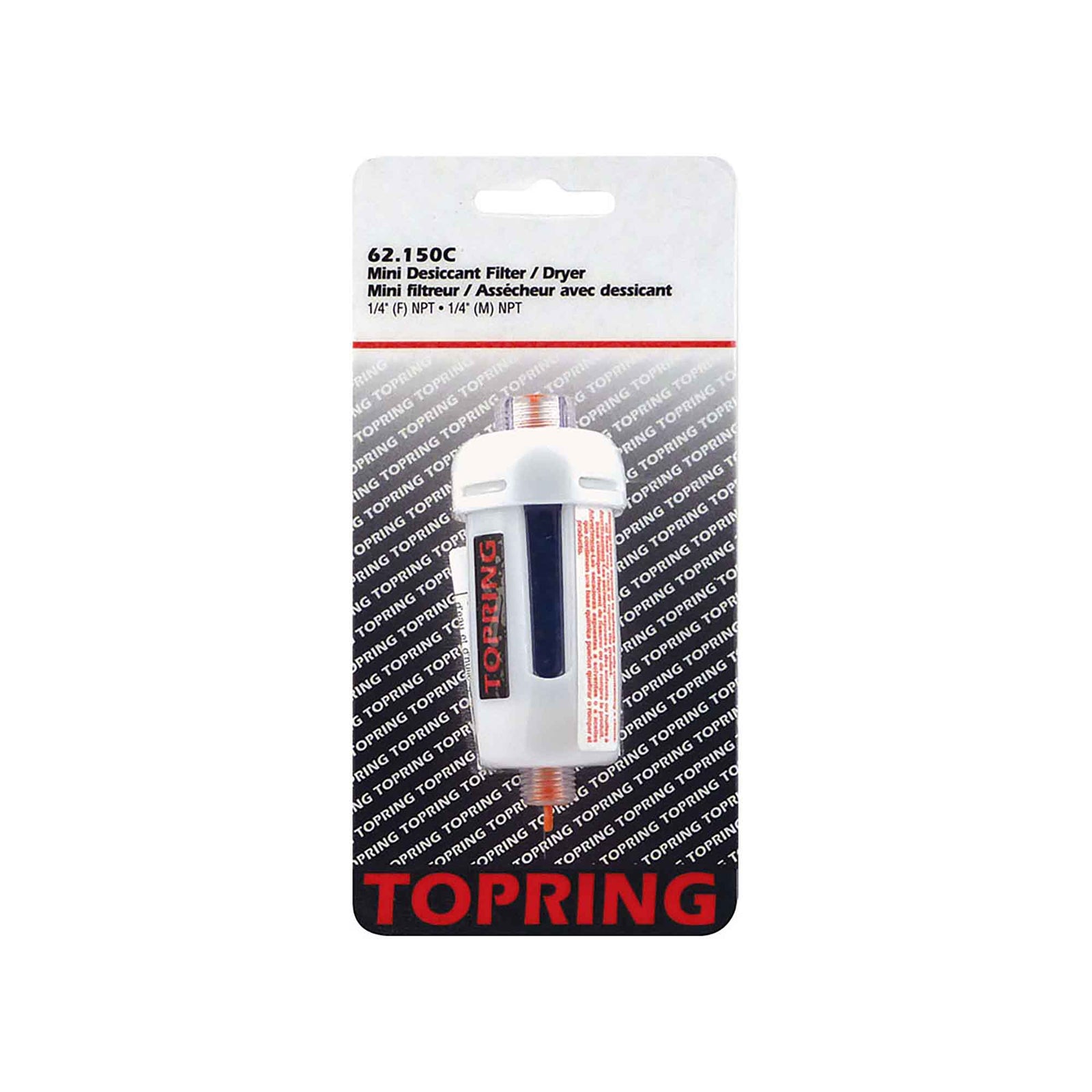 Filtre à eau et à huile jetable de 95 mm pour outil à air, 1/4 (F-M) NPT