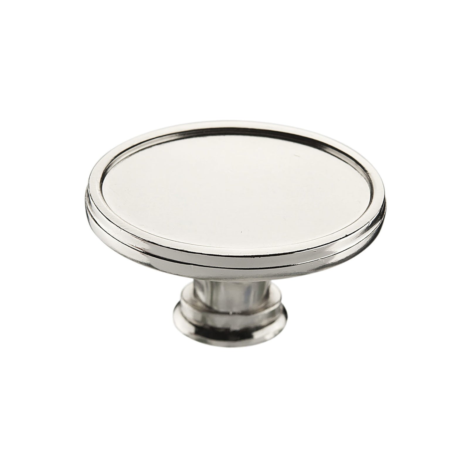 Bouton transitionnel ovale en métal nickel poli, # 8023