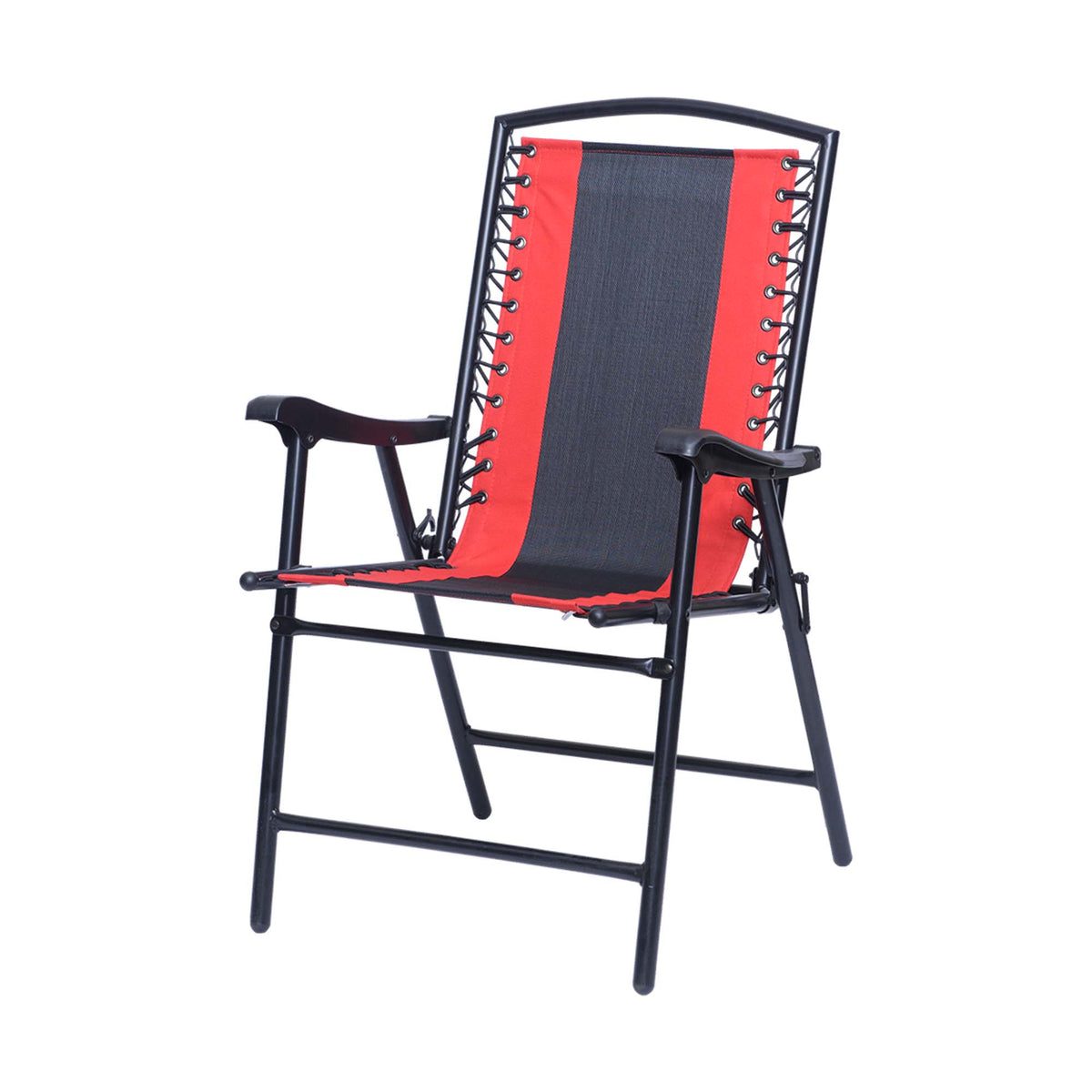 Chaise pliante NICE, rouge et noire