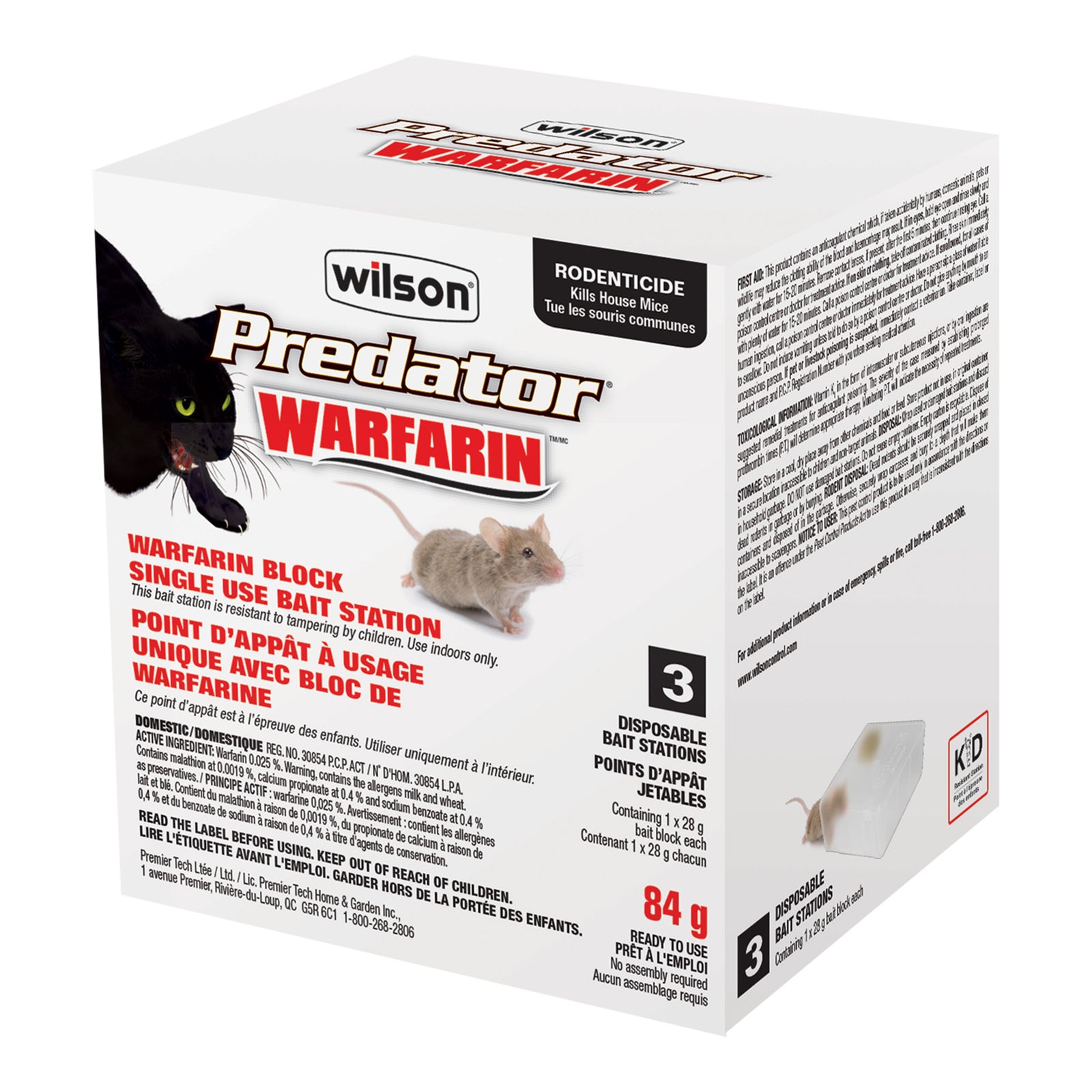 Point d'appât à souris WILSON PREDATOR WARFARIN