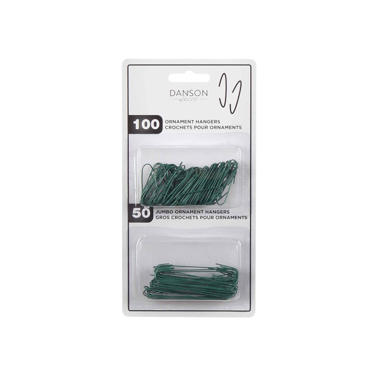 Crochets d'ornement en fil métallique vert, 150 pièces