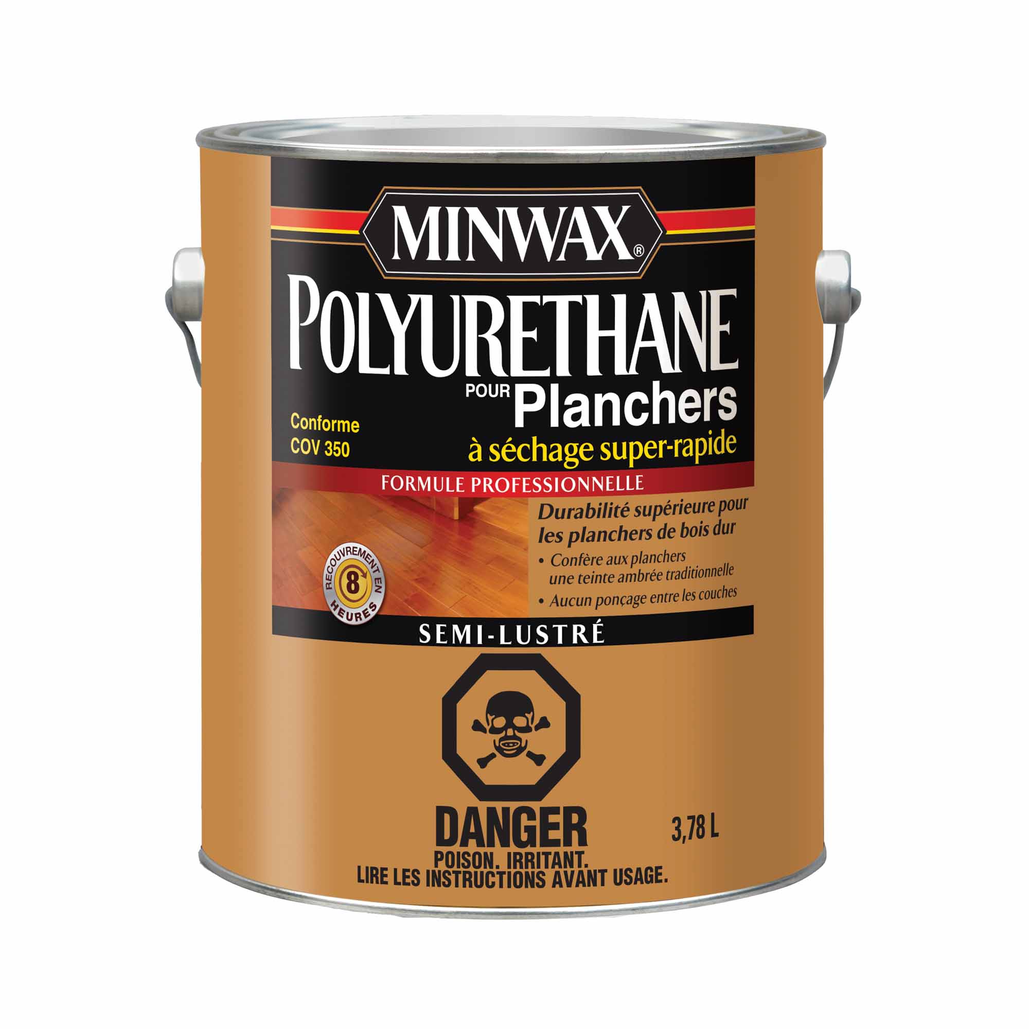 Minwax polyuréthane à séchage super-rapide transparent semi-lustré, 3,78 L