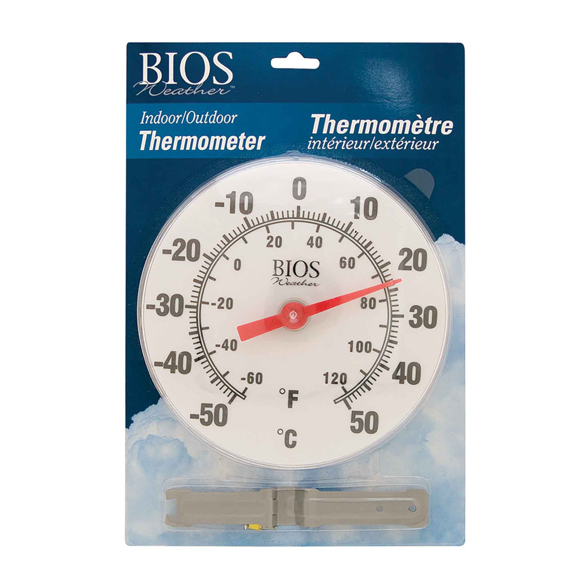 Thermomètre d&#39;intérieur ou d&#39;extérieur à cadran de 6&quot;, blanc 