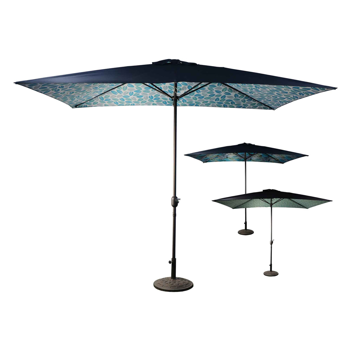 Parasol à manivelle Atlanta de 6'-6", 3 choix de modèles de toiles