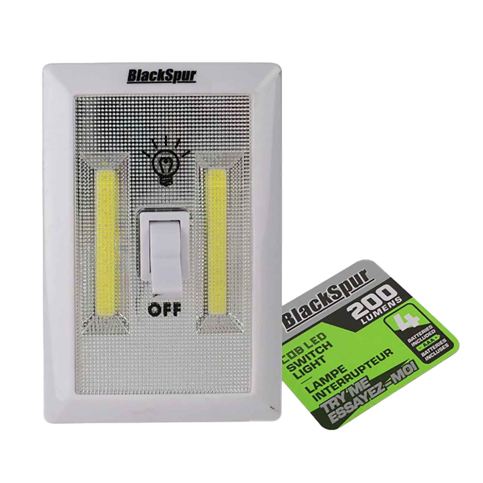 Lampe à interrupteur DEL COB, 200 lumens.