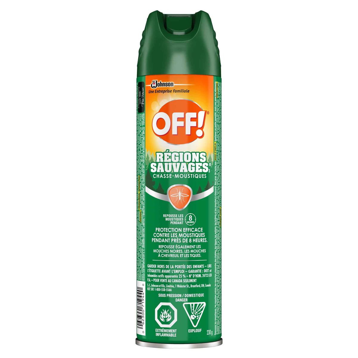 Chasse-moustiques Régions Sauvages en aérosol, 230 g