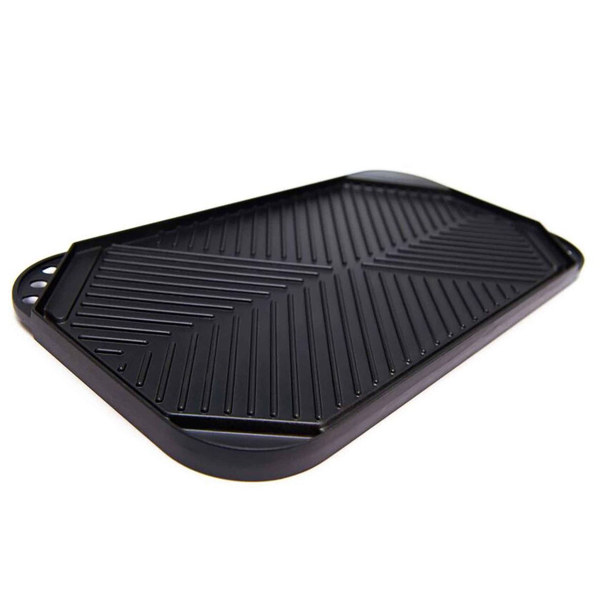 Plaque de cuisson à double face en fonte d'aluminium pour BBQ, 19" x 10,75"