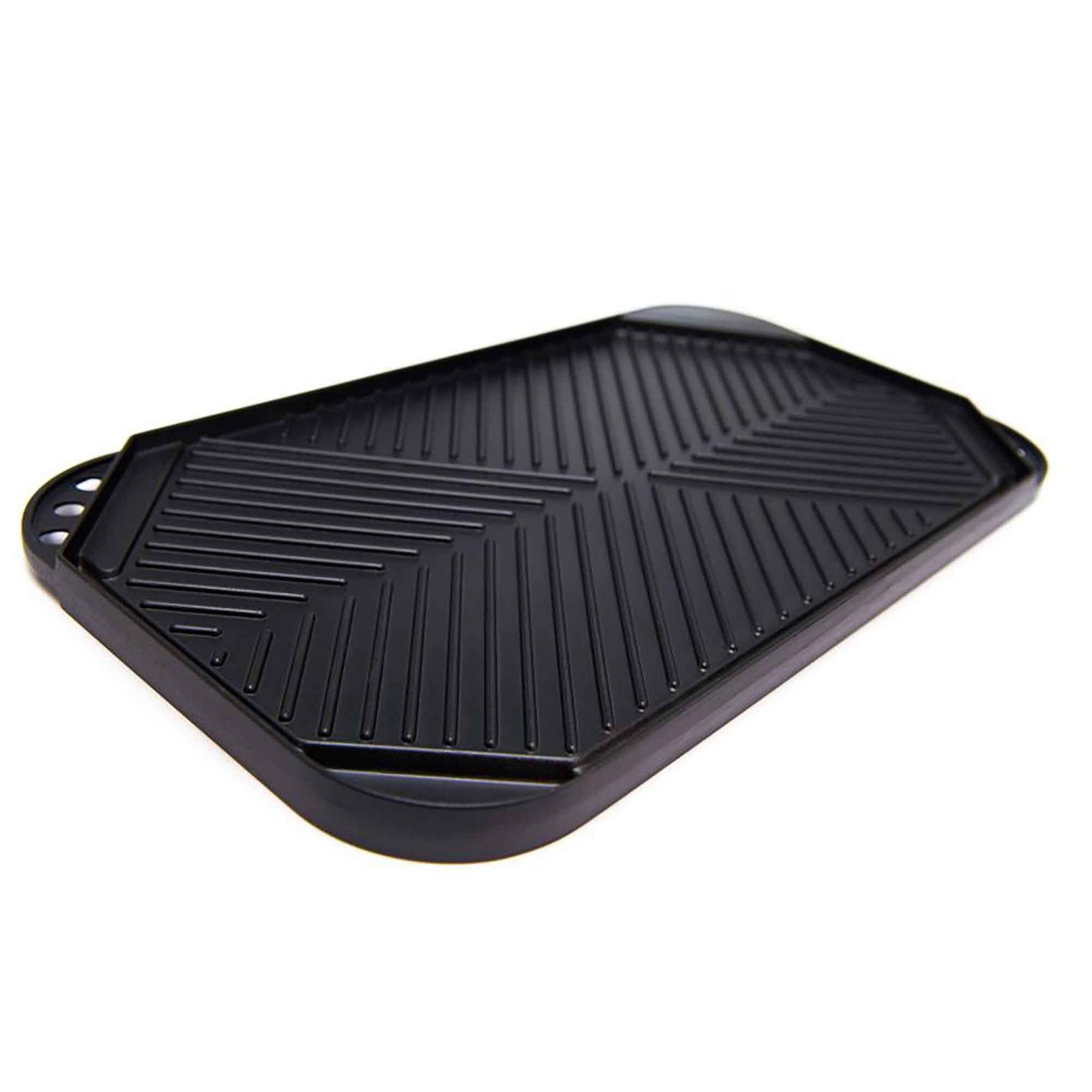 Plaque de cuisson à double face en fonte d'aluminium pour BBQ, 19" x 10,75"