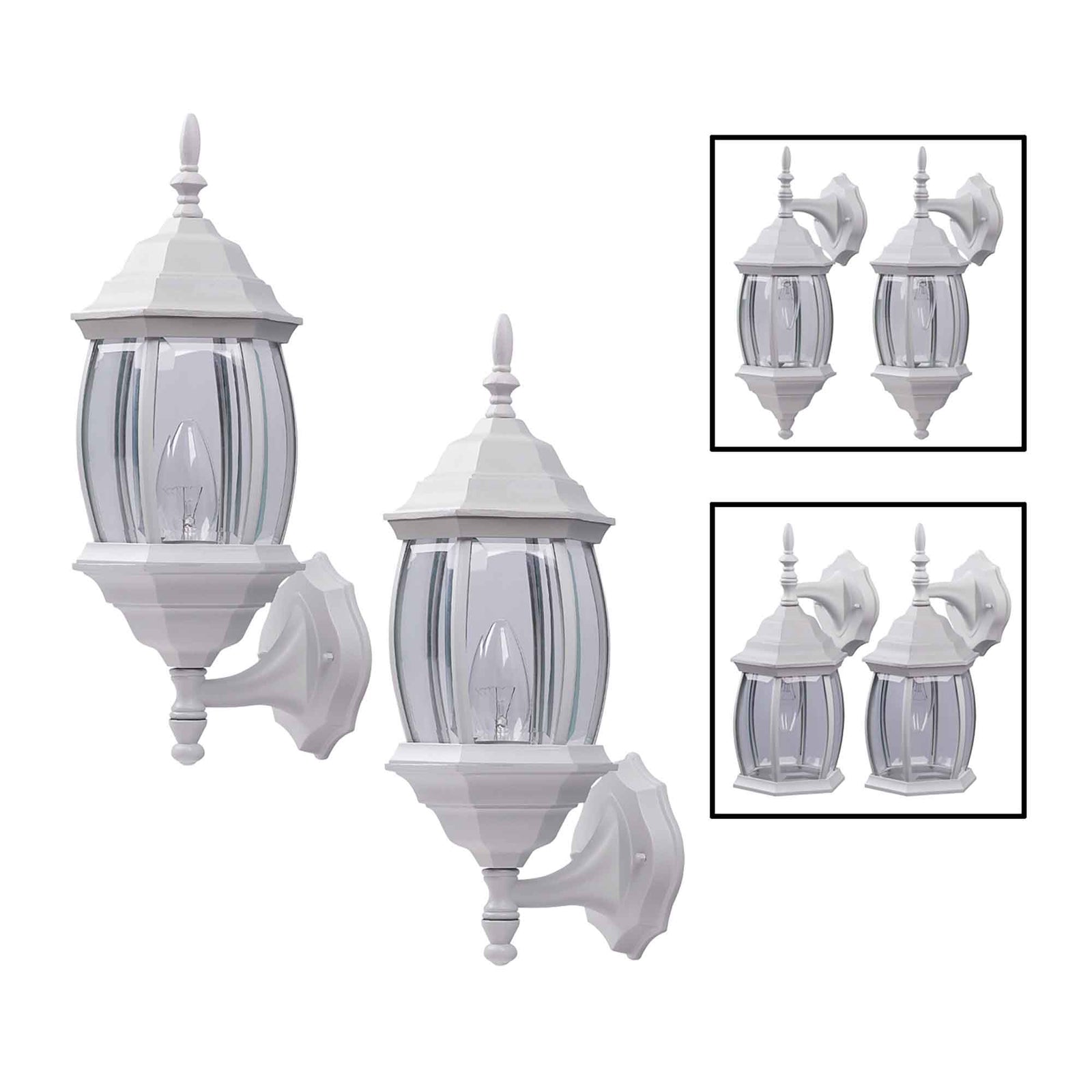 Luminaire mural d’extérieur à 1 ampoule, blanc