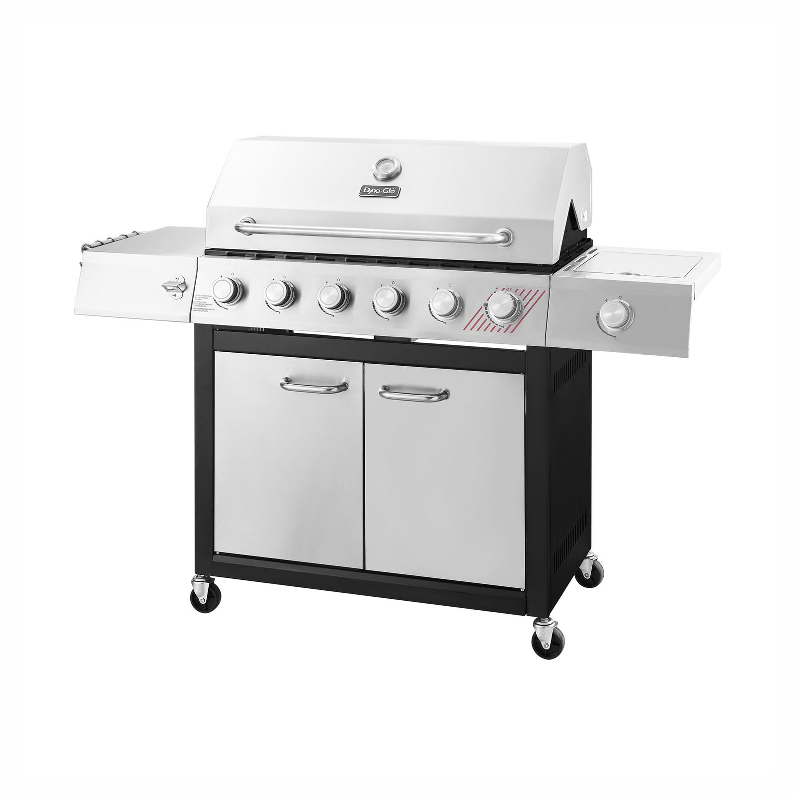 BBQ au propane à 6 brûleurs avec système de cuisson TriVantage en acier inoxydable, 77 000 BTU