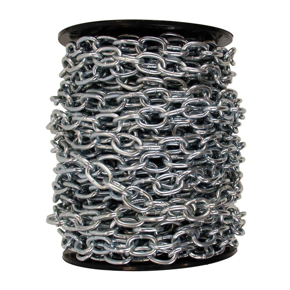 Chaîne à maillon passant en acier plaqué zinc, #2/0 x 120' (vendue au pied linéaire)