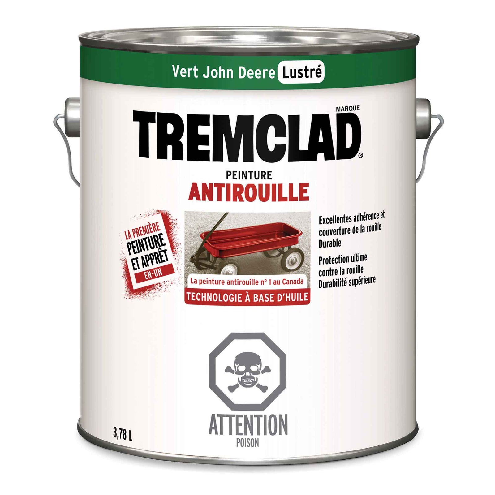 Peinture antirouille à base d'huile vert John Deere lustré, 3,78 L