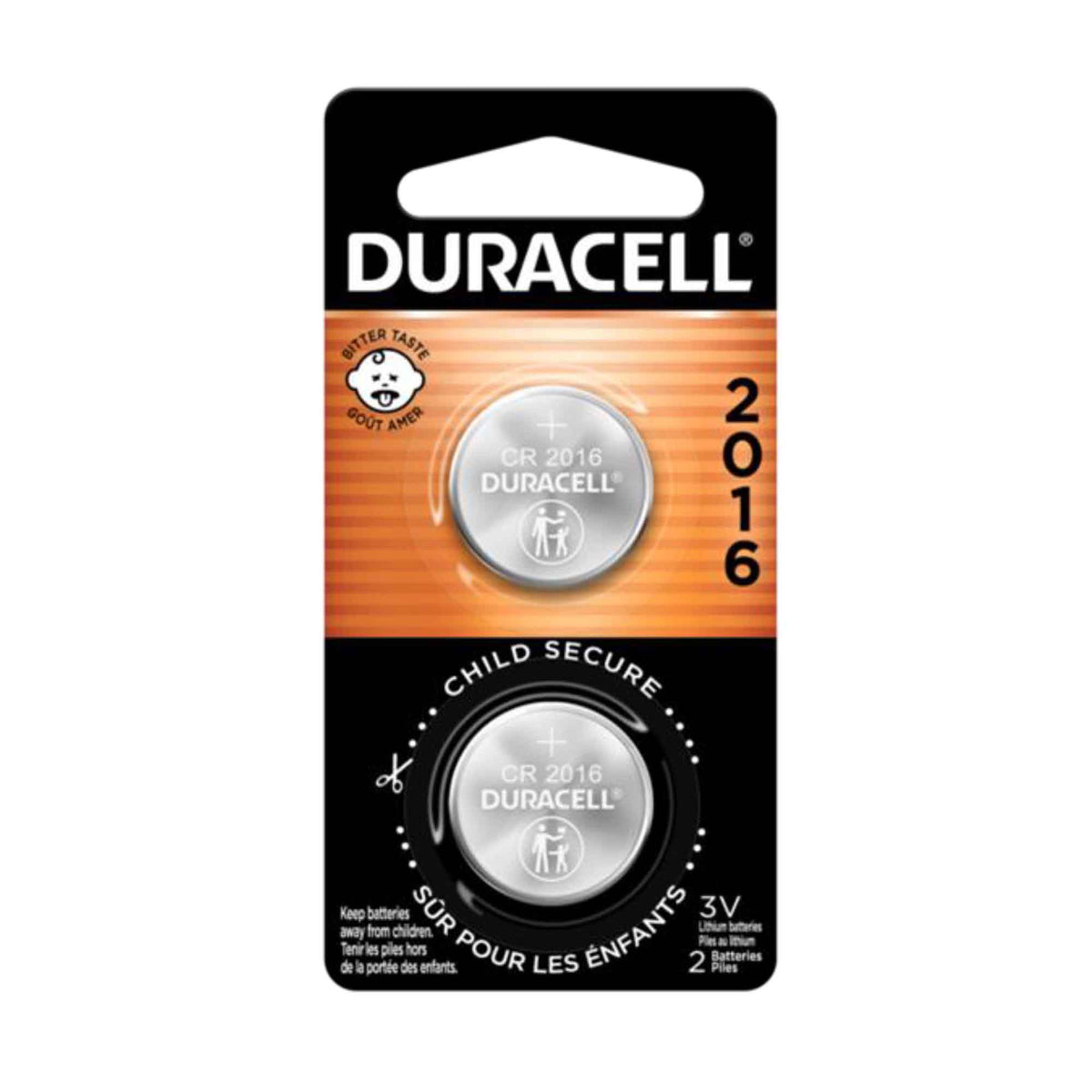 Pile bouton au lithium de 3 V CR 2016, 2 unités