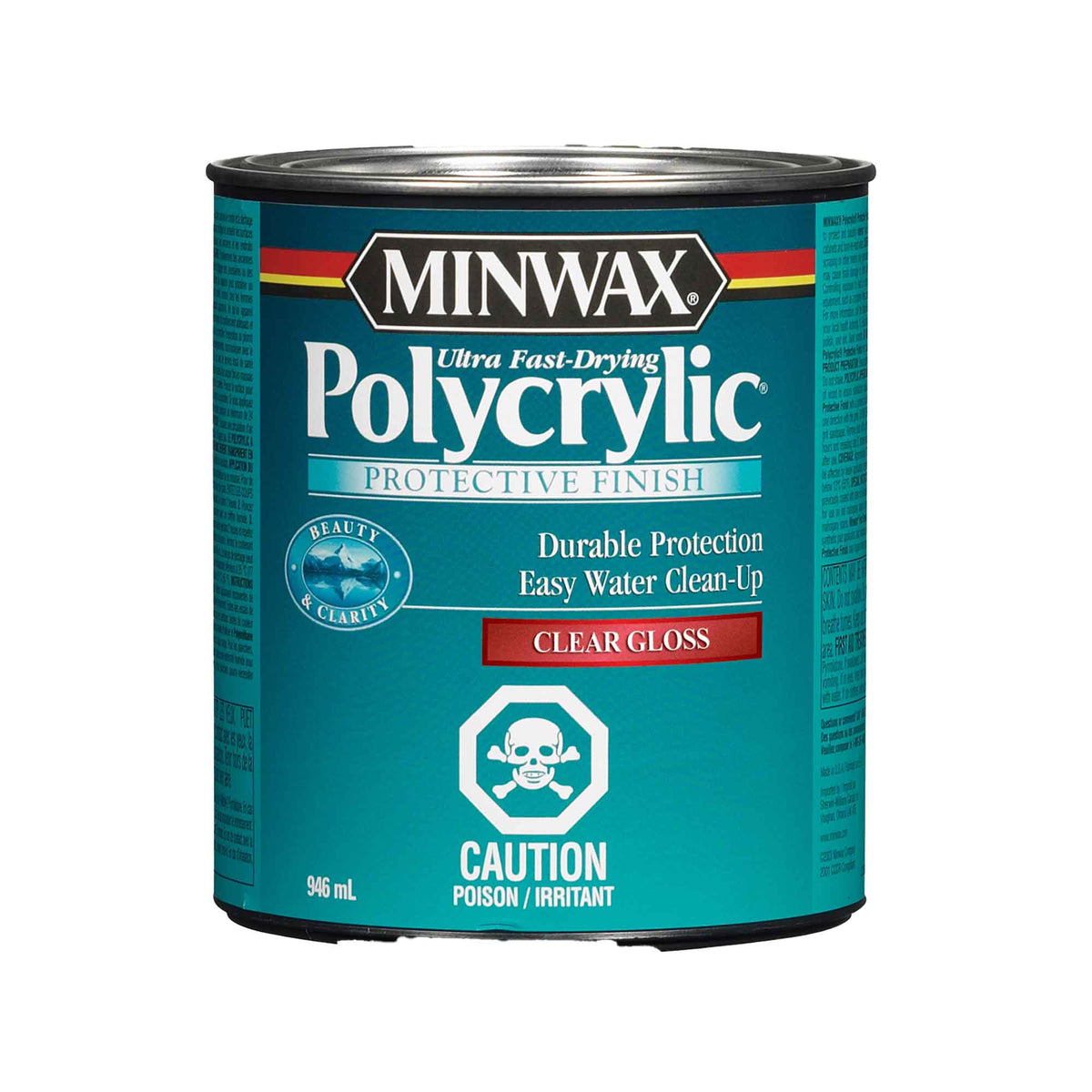 Minwax fini protecteur Polycrylic transparent lustré, 946 ml