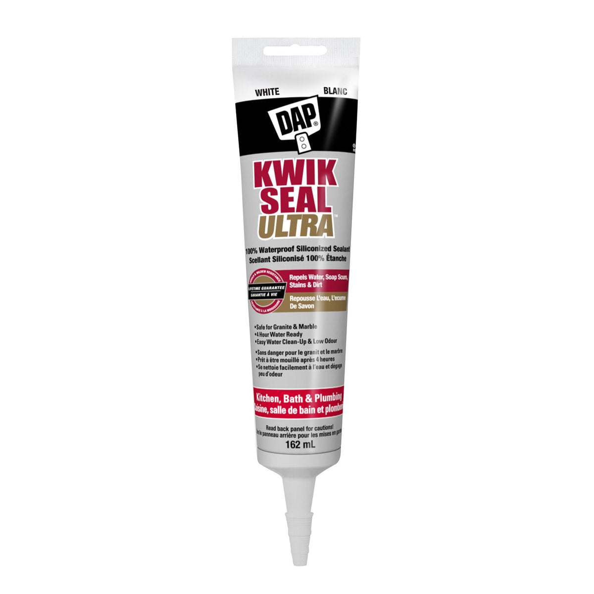 Scellant avancé blanc pour cuisine et salle de bain KWIK SEAL ULTRA, 162 ml