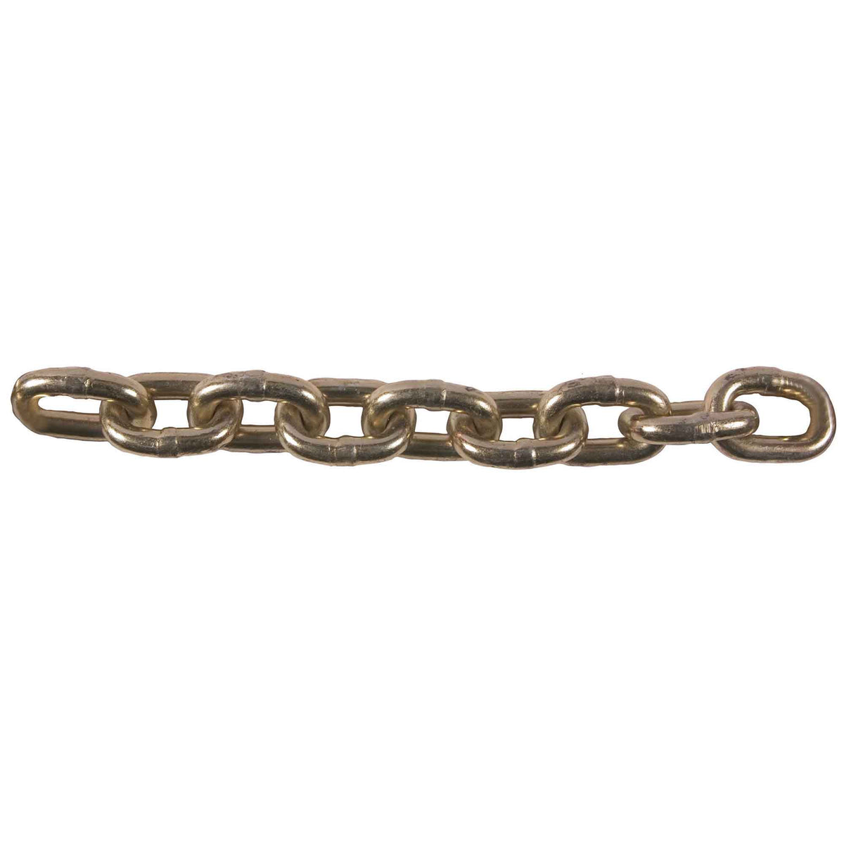 Chaîne en acier plaqué de zinc doré de grade 70, 3/8" x 45' (vendue au pied linéaire)