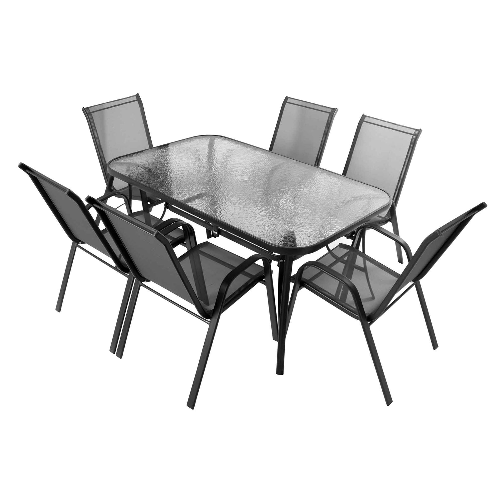 Table d'extérieur rectangulaire en acier, 59'' x 35,4'' x 27,5'' (table seulement)