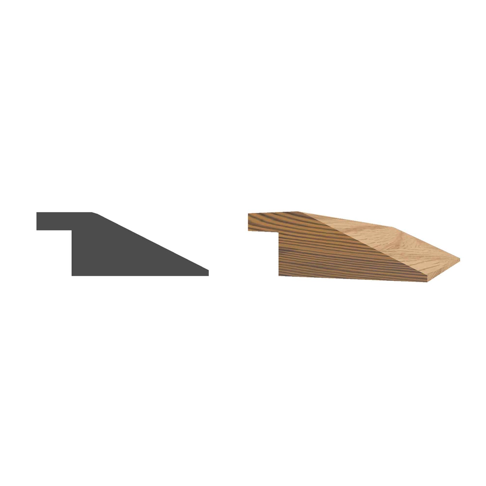 Moulure de finition en chêne pour plancher flottant, 36" x 1-7/8" x 12 mm